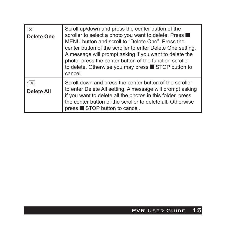 Pvr user guide | Audiovox PVR1000 User Manual | Page 15 / 42