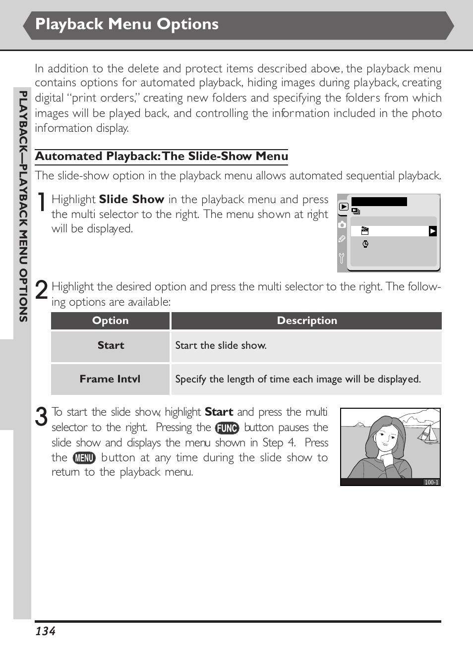 Playback menu options | Nikon D1X User Manual | Page 147 / 236