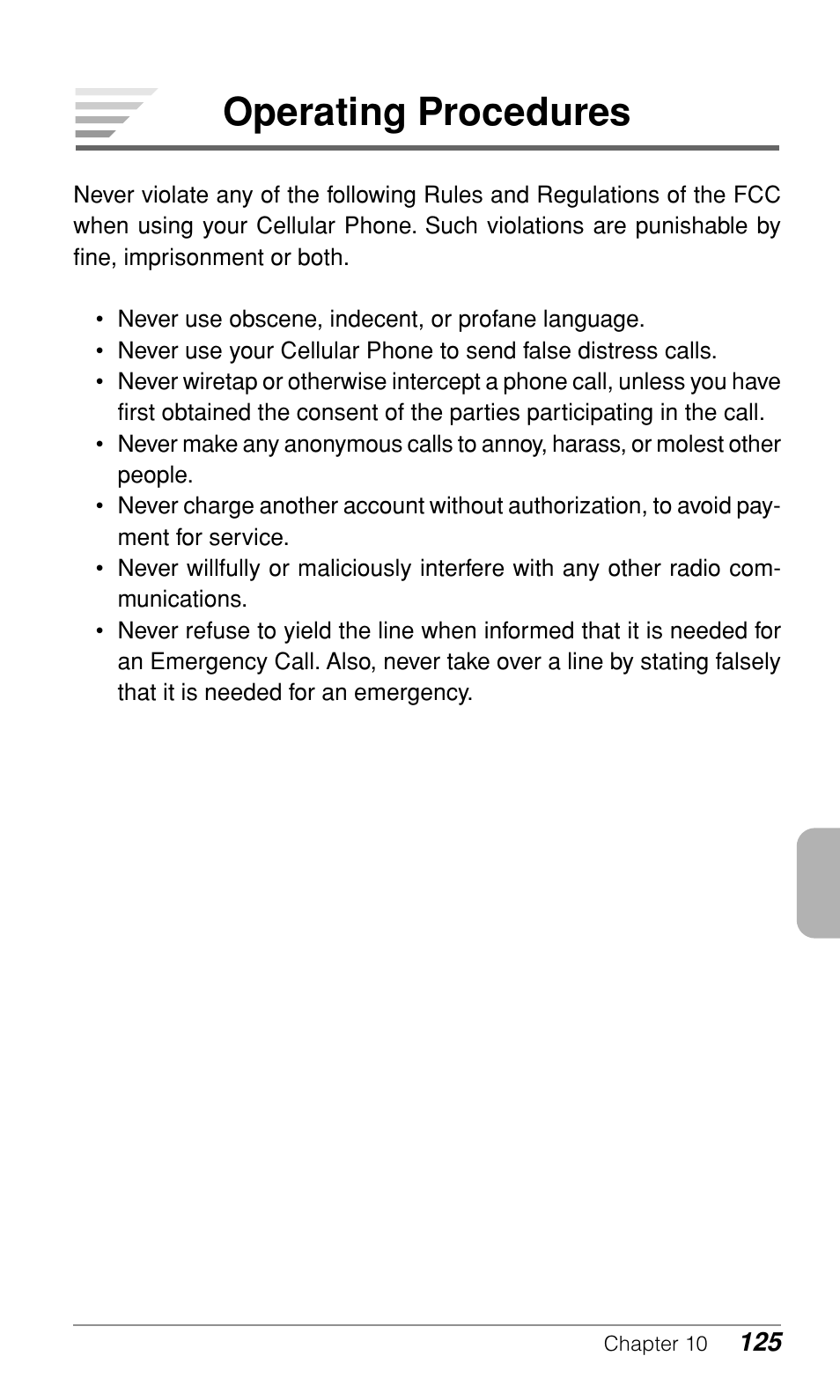 Operating procedures | Audiovox CDM9500 User Manual | Page 126 / 145