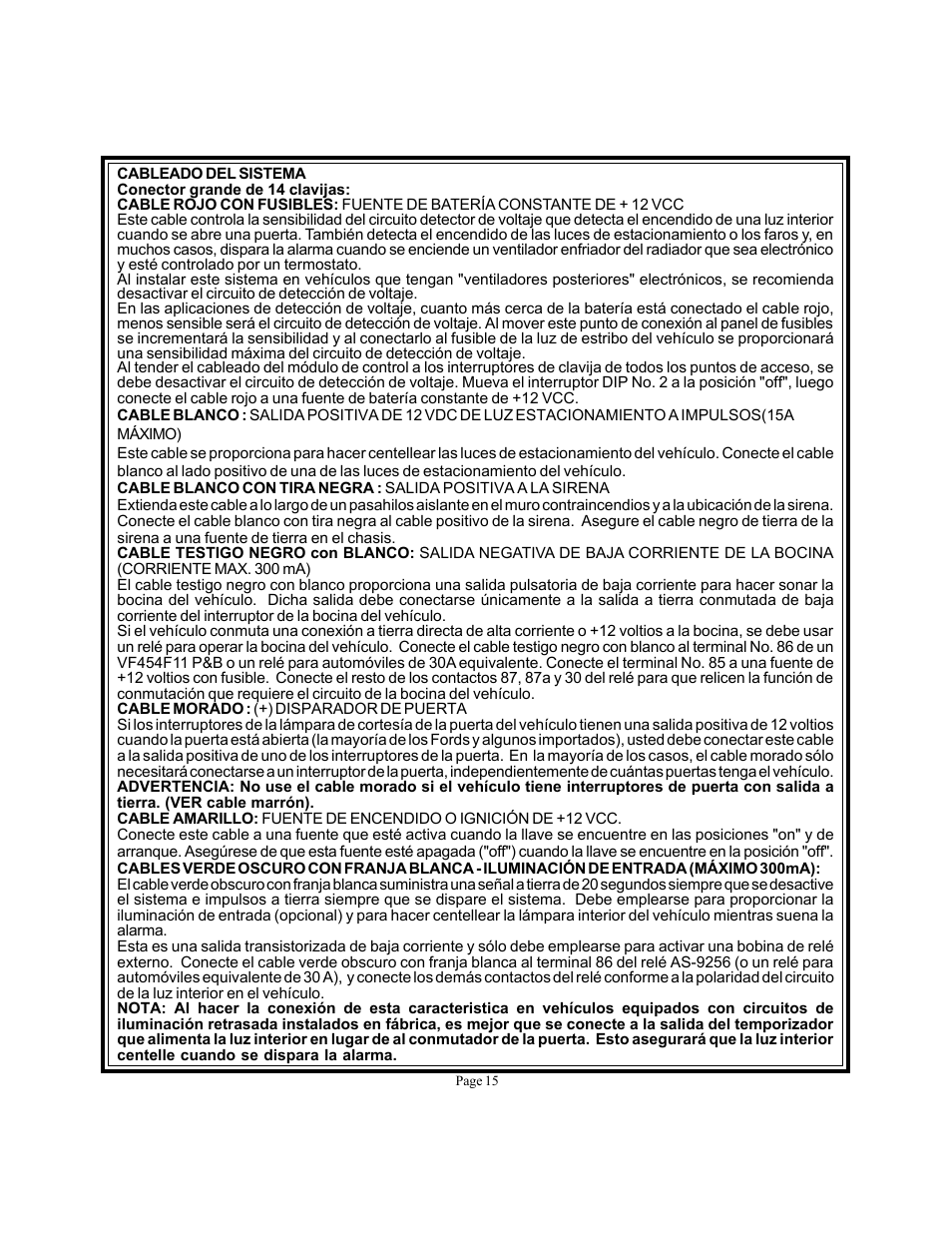 Audiovox Prestige Platinum APS-250-A User Manual | Page 13 / 15