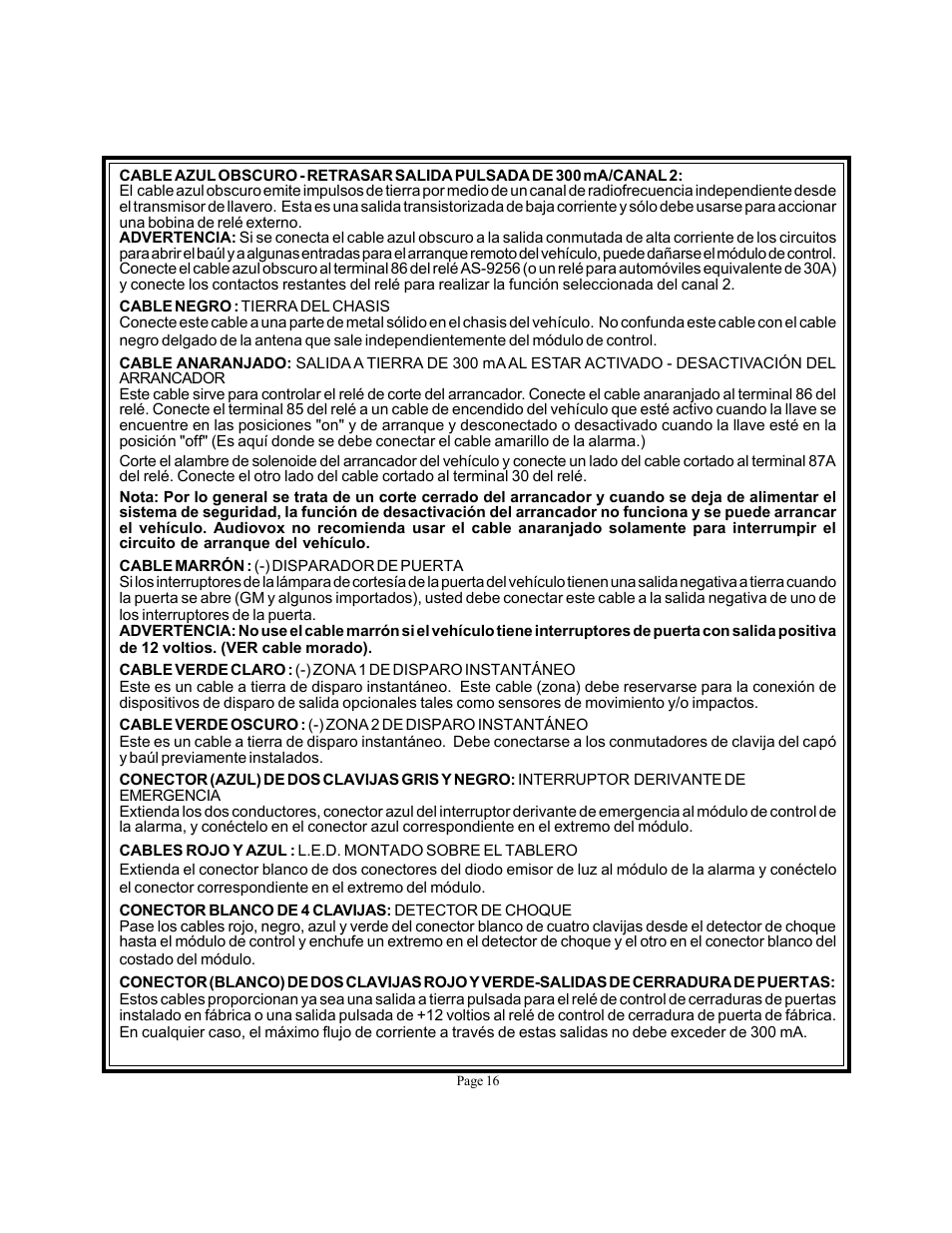 Audiovox Prestige Platinum APS-250-A User Manual | Page 14 / 15