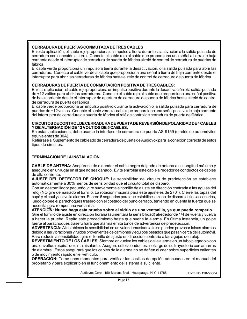 Audiovox Prestige Platinum APS-250-A User Manual | Page 15 / 15