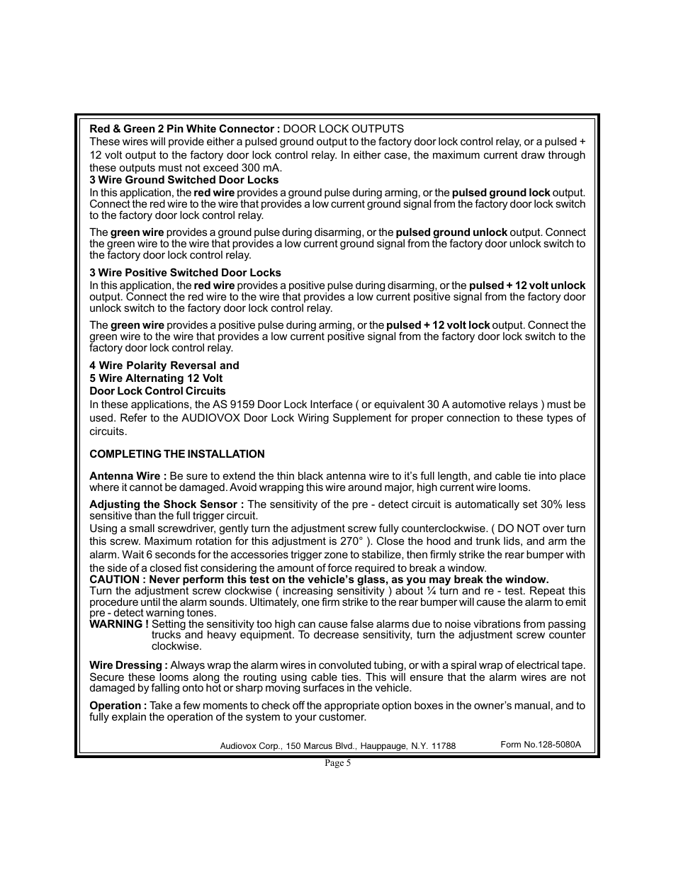 Audiovox Prestige Platinum APS-250-A User Manual | Page 5 / 15