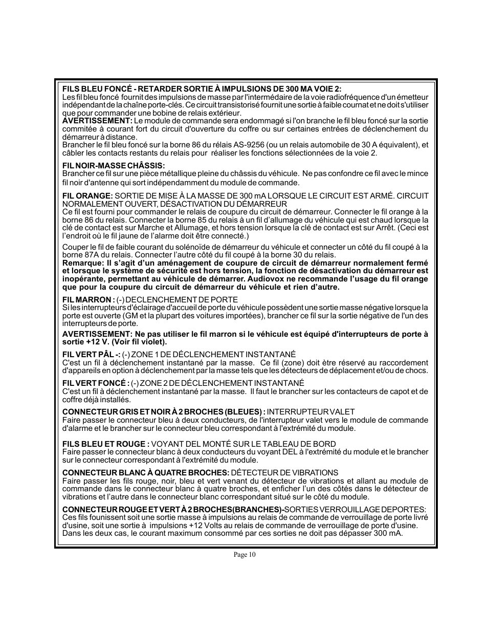 Audiovox Prestige Platinum APS-250-A User Manual | Page 9 / 15