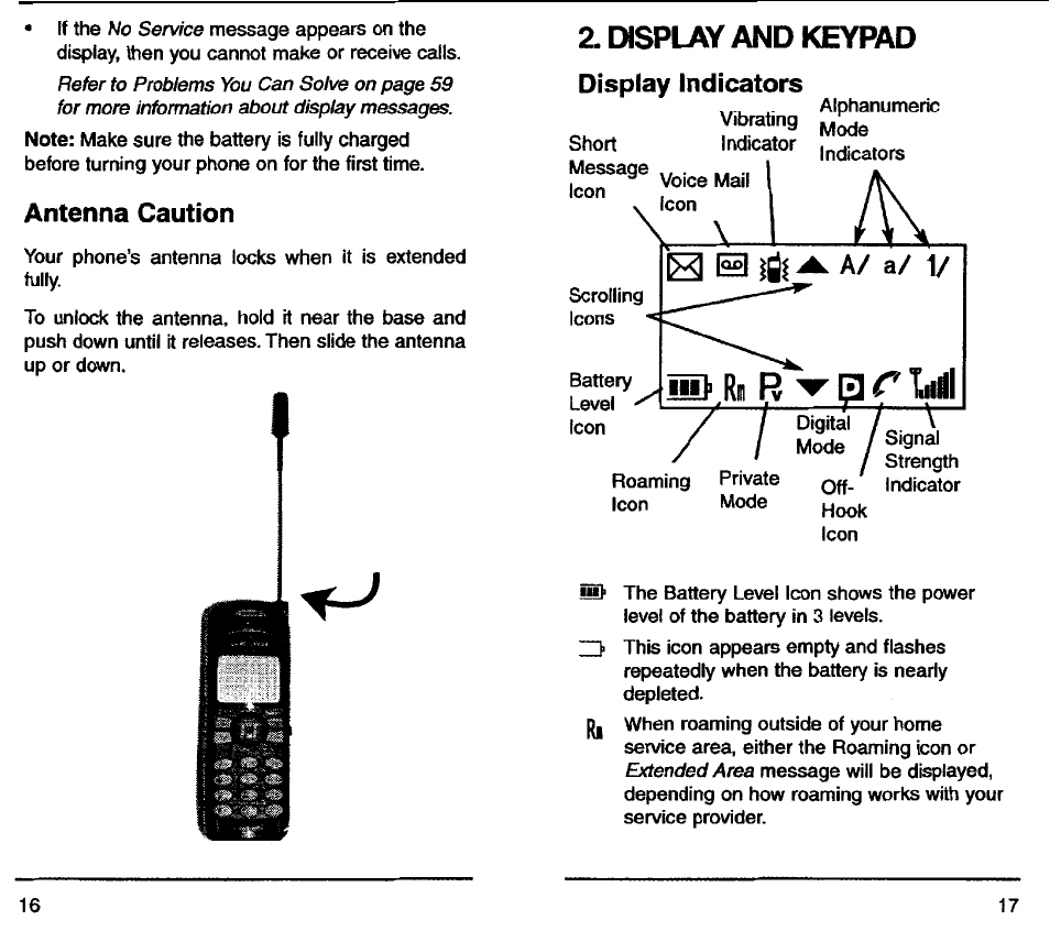 Display and keypad | Audiovox TDM-2500 User Manual | Page 10 / 40