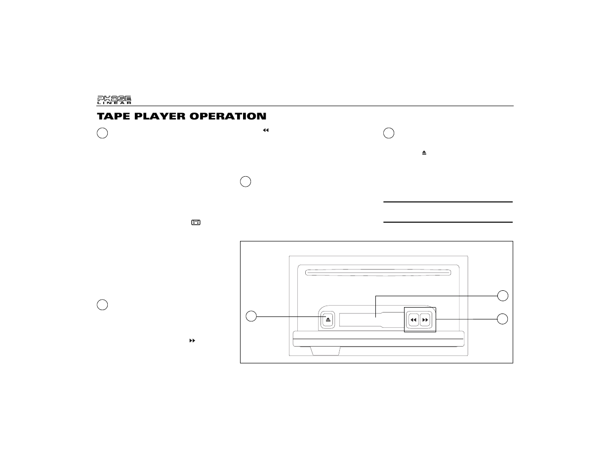 Tape player operation | Audiovox Jensen Phase Linear UMP9020 User Manual | Page 14 / 59