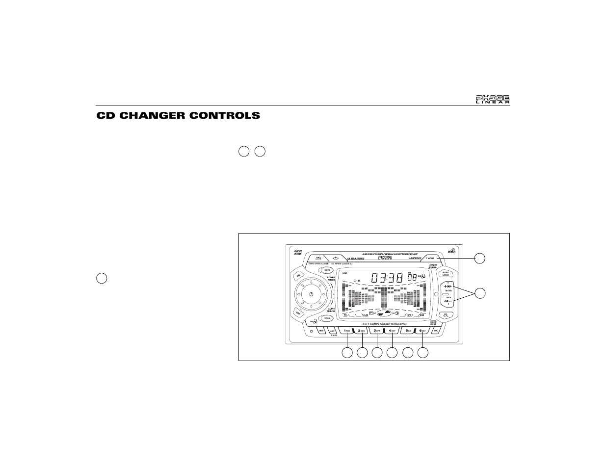 Cd changer controls, Cd changer mode selector (mode), Disc select (cd-/cd+) | Audiovox Jensen Phase Linear UMP9020 User Manual | Page 15 / 59