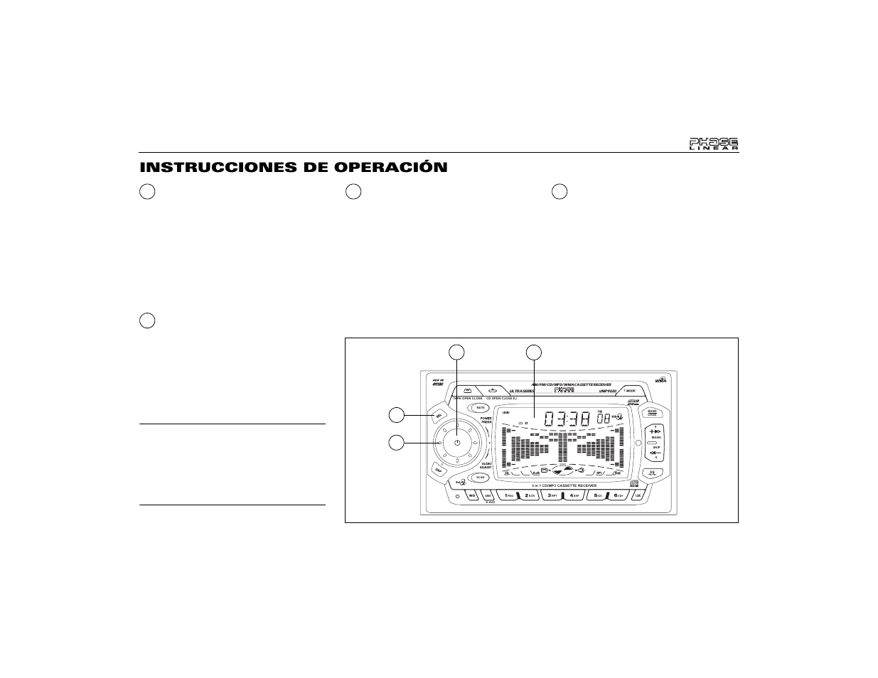 Instrucciones de operación | Audiovox Jensen Phase Linear UMP9020 User Manual | Page 25 / 59