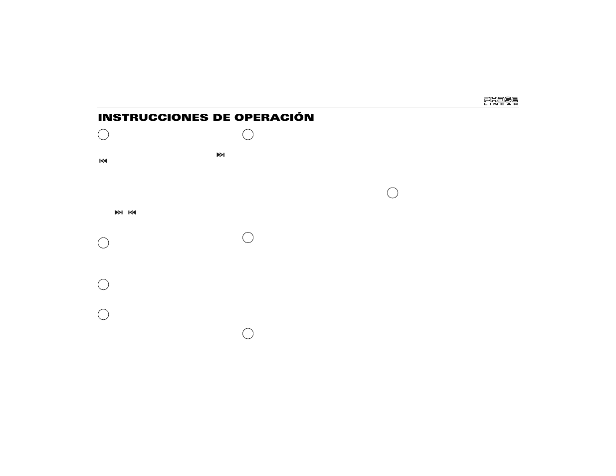 Instrucciones de operación | Audiovox Jensen Phase Linear UMP9020 User Manual | Page 27 / 59