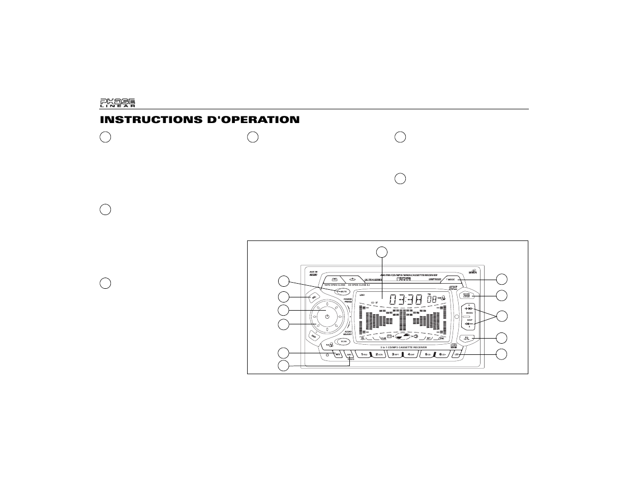 Instructions d'operation | Audiovox Jensen Phase Linear UMP9020 User Manual | Page 46 / 59