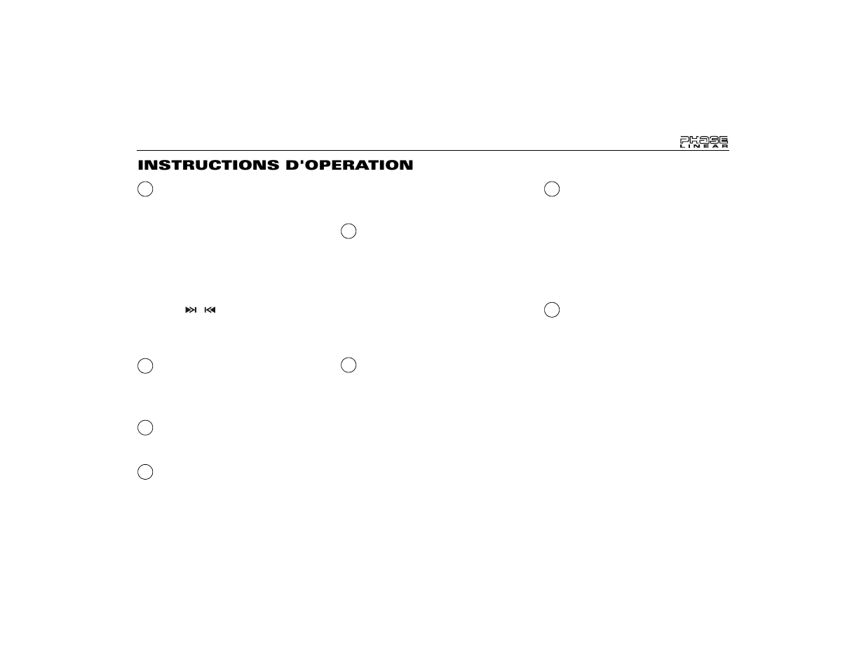 Instructions d'operation | Audiovox Jensen Phase Linear UMP9020 User Manual | Page 47 / 59