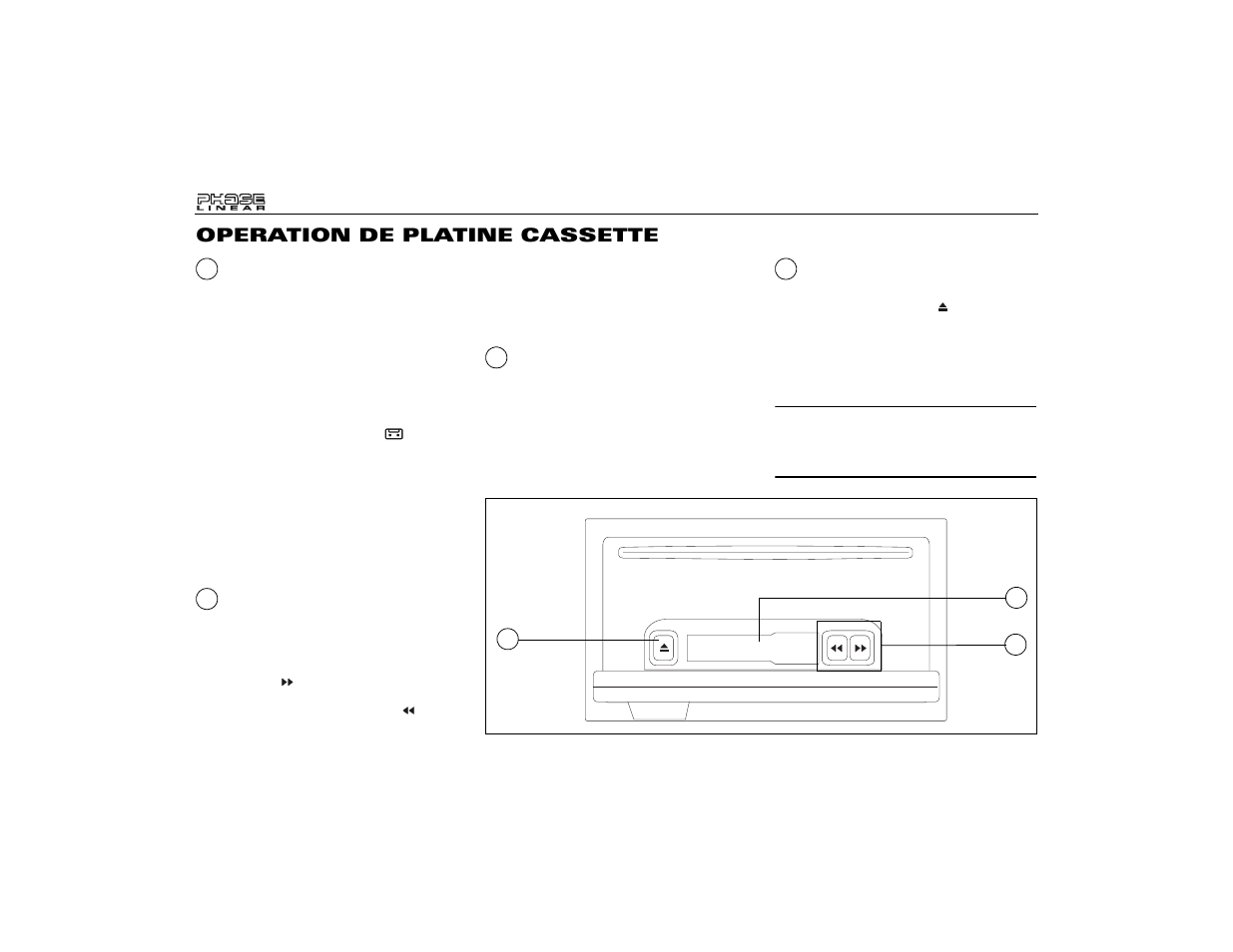 Operation de platine cassette | Audiovox Jensen Phase Linear UMP9020 User Manual | Page 54 / 59