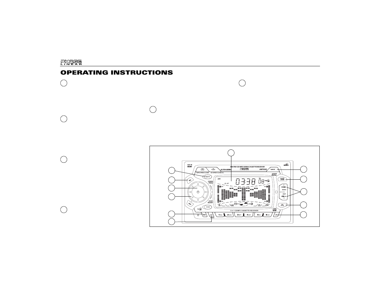 Operating instructions | Audiovox Jensen Phase Linear UMP9020 User Manual | Page 6 / 59