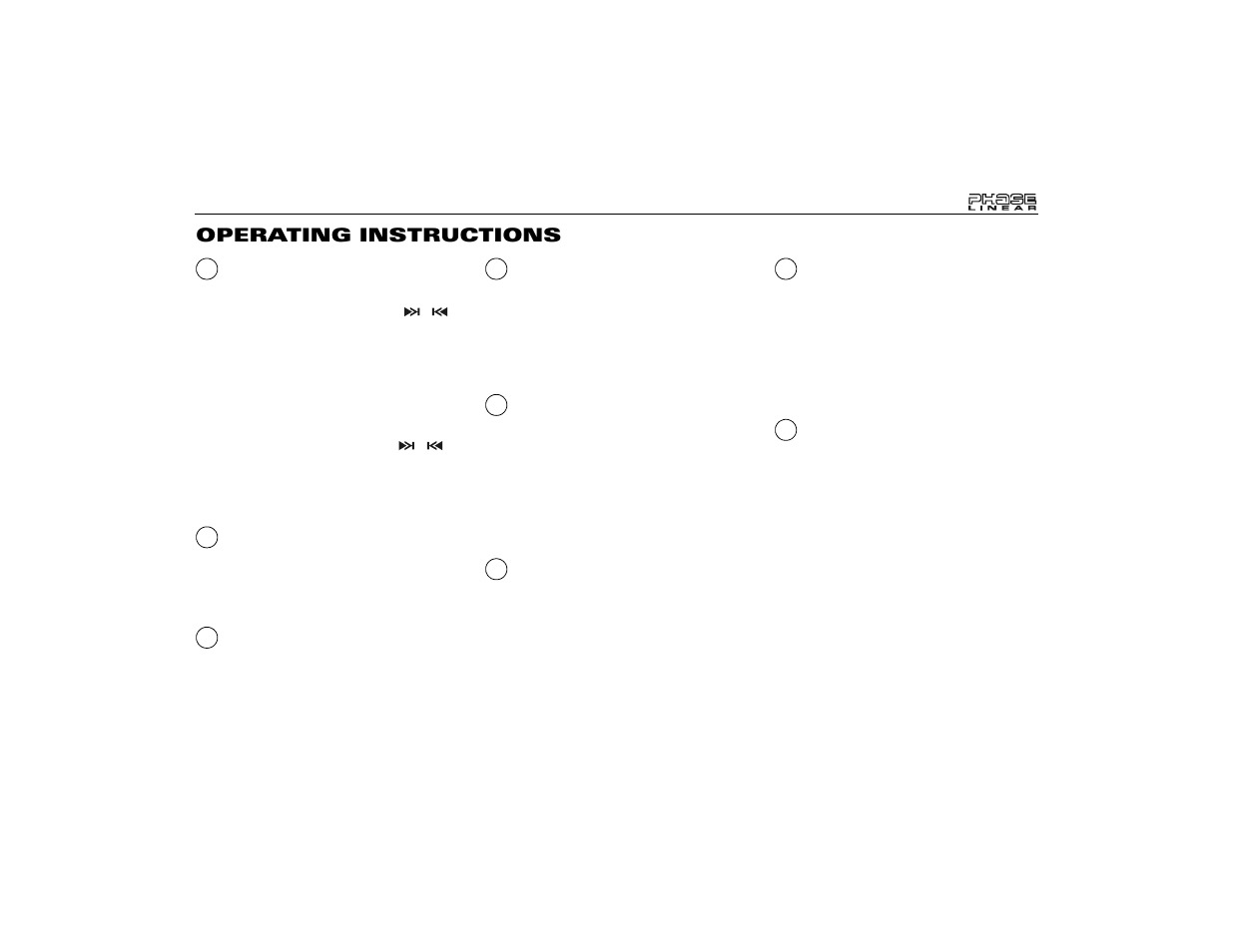 Operating instructions | Audiovox Jensen Phase Linear UMP9020 User Manual | Page 7 / 59