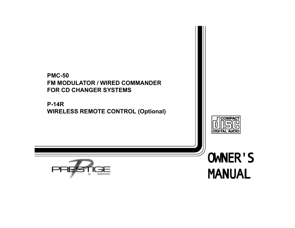 Audiovox PRESTIGE PMC-50 User Manual | 12 pages