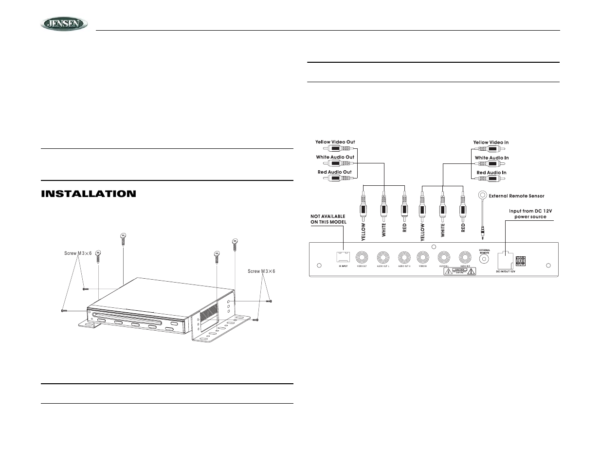 Vhdind, Installation | Audiovox VOD85 User Manual | Page 4 / 32