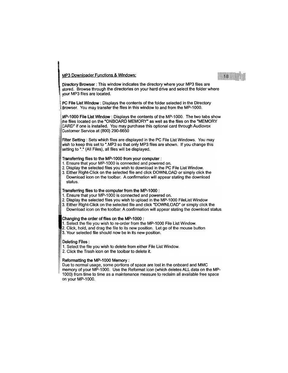 I pc | Audiovox MP-1000 User Manual | Page 20 / 42
