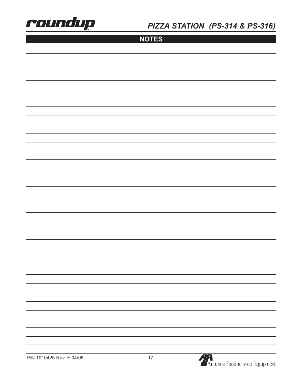 A.J. Antunes & Co PS-316 9500250 User Manual | Page 17 / 20