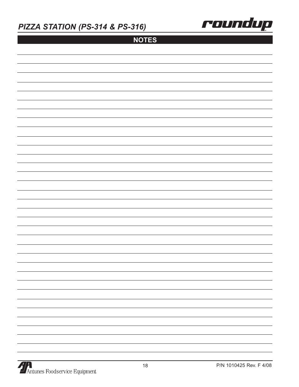 A.J. Antunes & Co PS-316 9500250 User Manual | Page 18 / 20