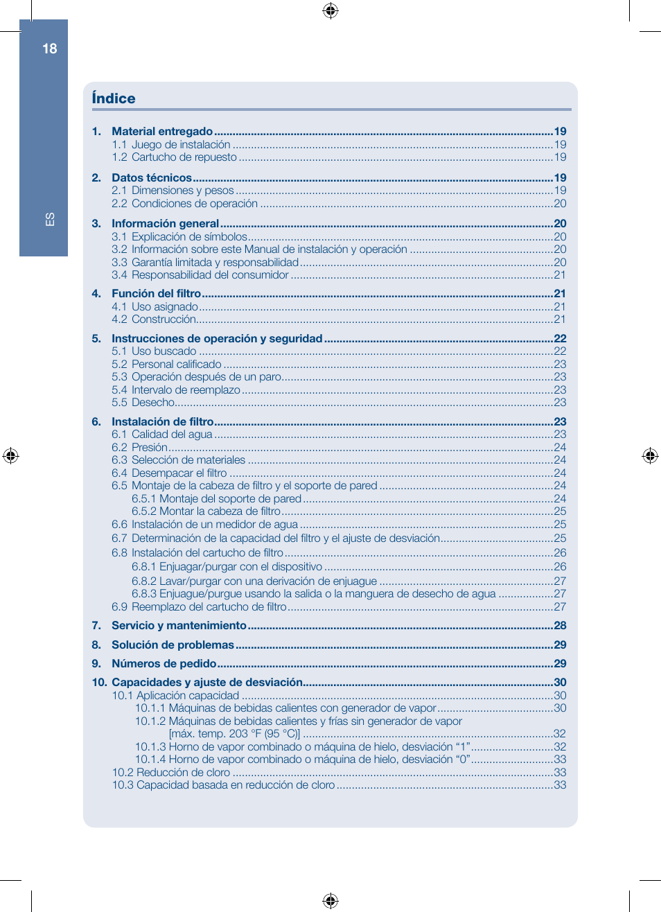 Índice | A.J. Antunes & Co HRS-200 9700562 User Manual | Page 18 / 66