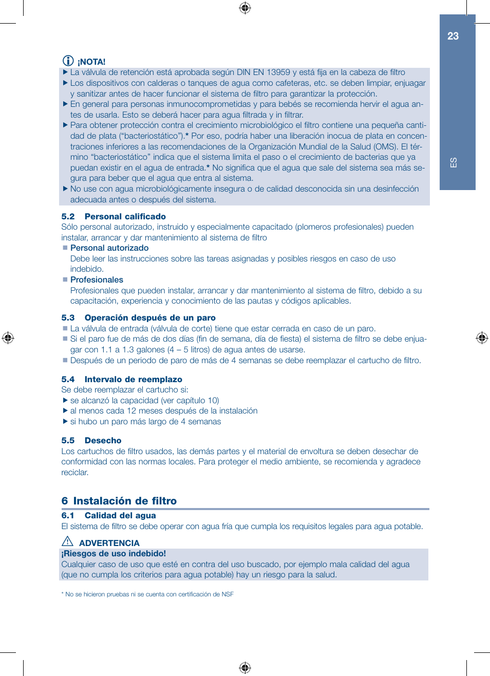6 instalación de filtro | A.J. Antunes & Co HRS-200 9700562 User Manual | Page 23 / 66