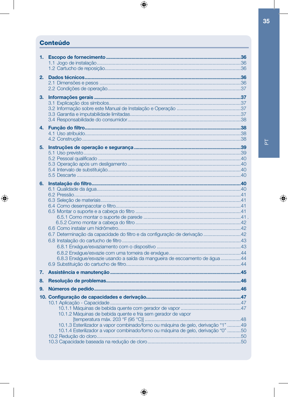 Conteúdo | A.J. Antunes & Co HRS-200 9700562 User Manual | Page 35 / 66