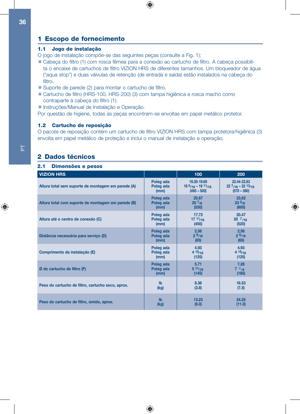 1 escopo de fornecimento, 2 dados técnicos | A.J. Antunes & Co HRS-200 9700562 User Manual | Page 36 / 66