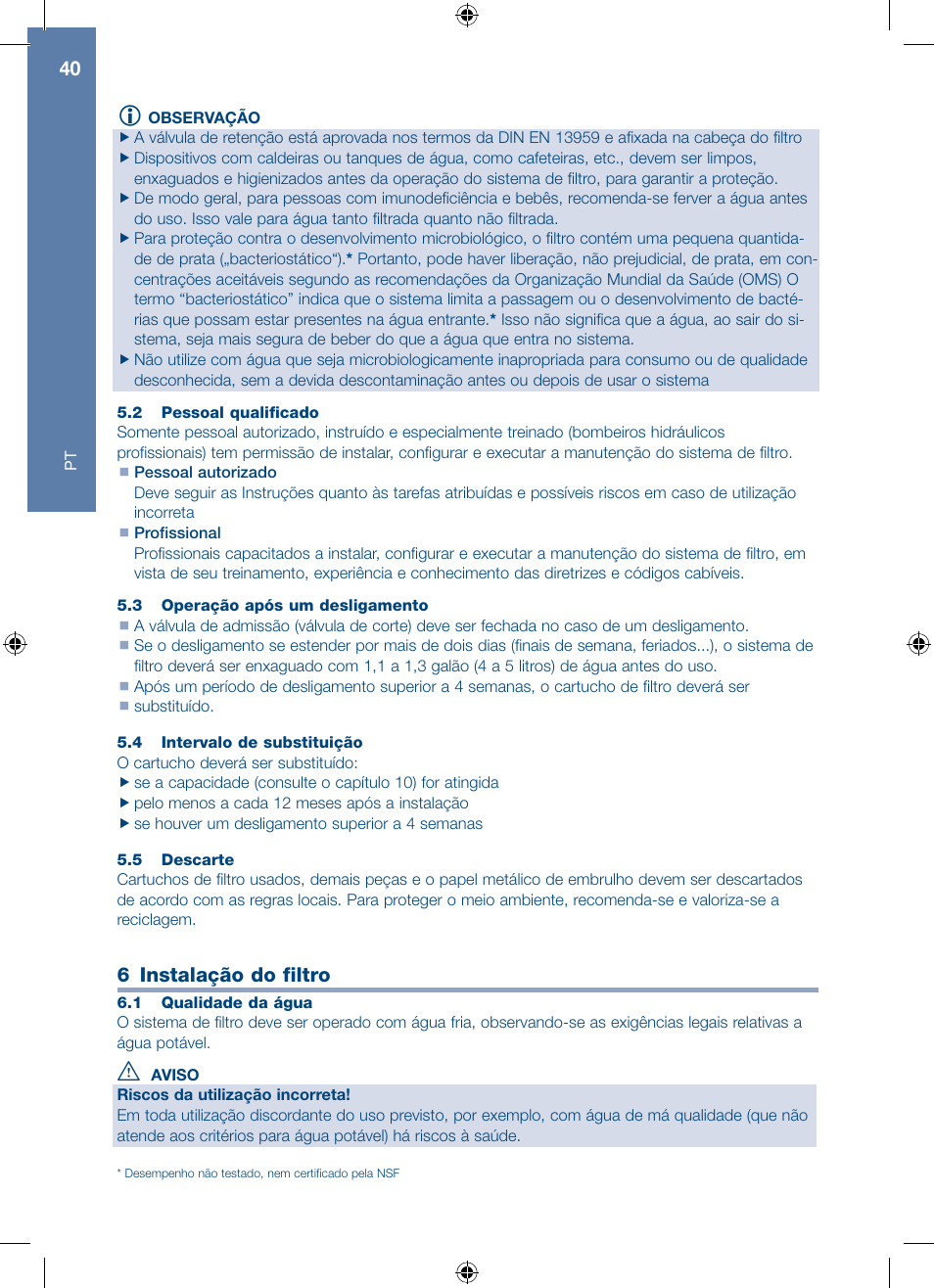 6 instalação do filtro | A.J. Antunes & Co HRS-200 9700562 User Manual | Page 40 / 66