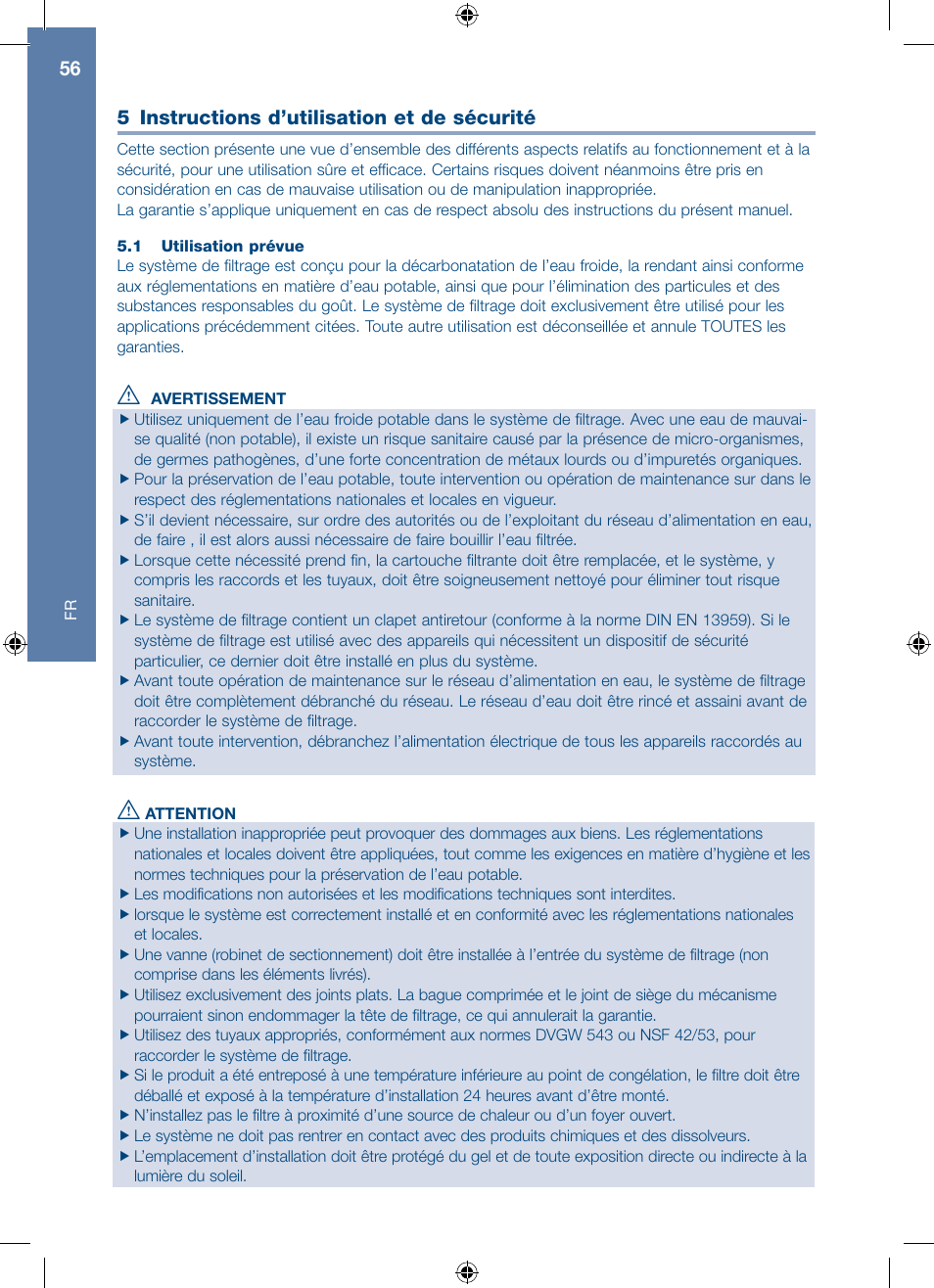 5 instructions d’utilisation et de sécurité | A.J. Antunes & Co HRS-200 9700562 User Manual | Page 56 / 66