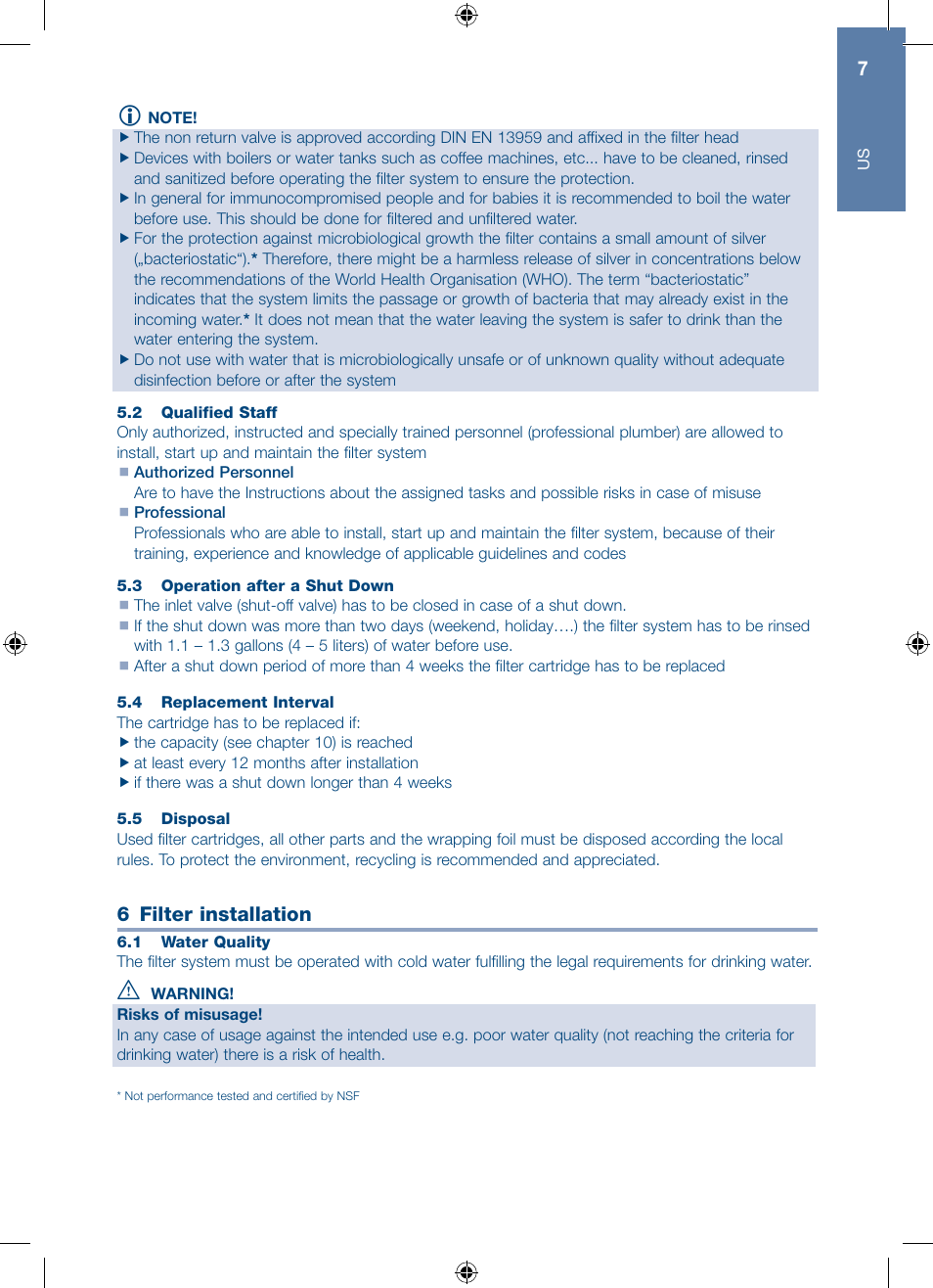 6 filter installation | A.J. Antunes & Co HRS-200 9700562 User Manual | Page 7 / 66