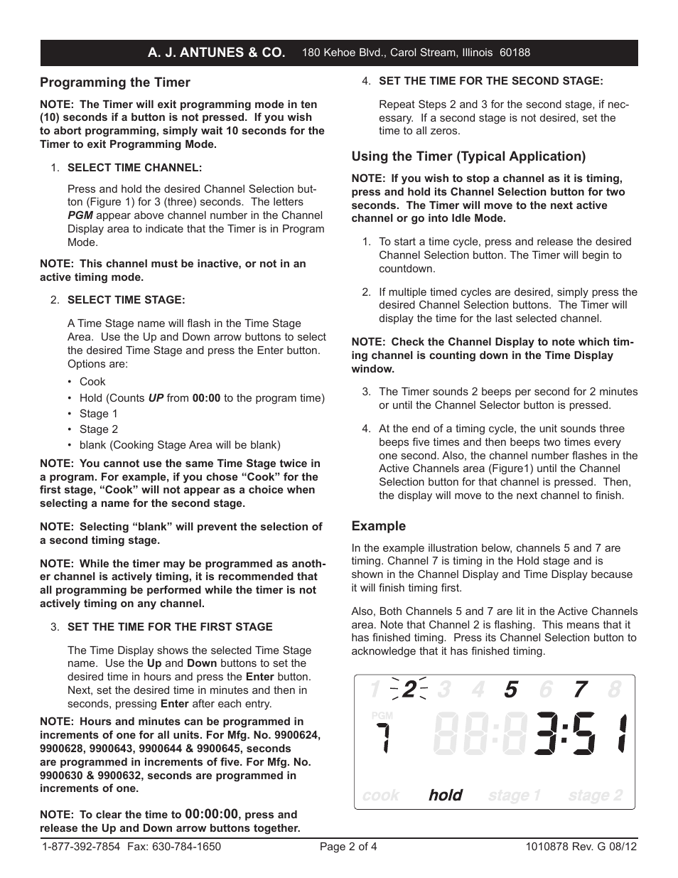 A.J. Antunes & Co TTS-8 9900629 User Manual | Page 2 / 4
