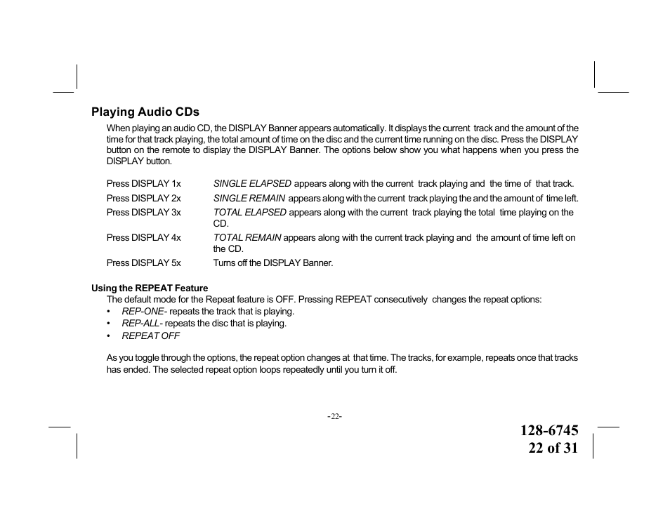 Audiovox PROV916 S User Manual | Page 22 / 31