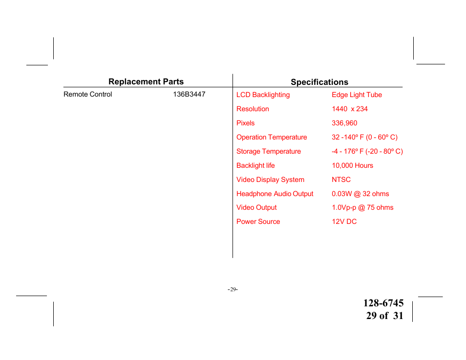 Audiovox PROV916 S User Manual | Page 29 / 31
