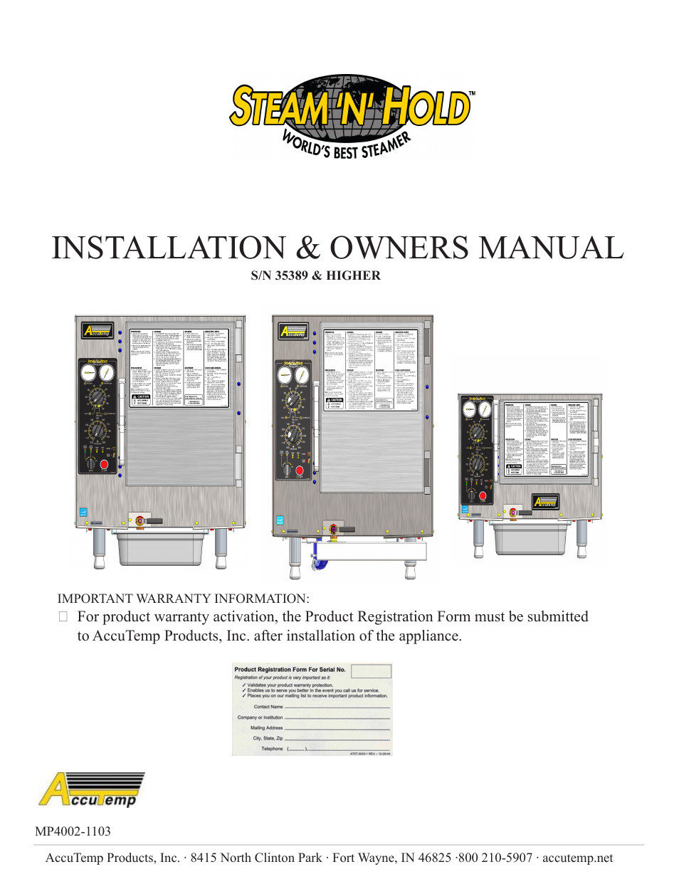 AccuTemp Steam N Hold User Manual | 17 pages