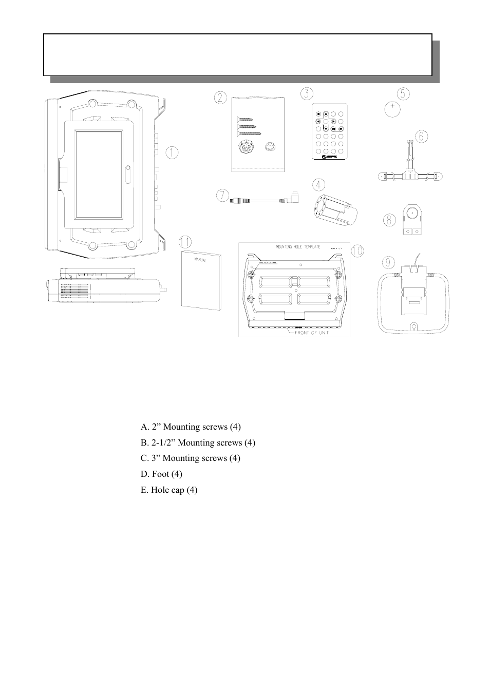 Contents of package | Audiovox VE706 User Manual | Page 8 / 21
