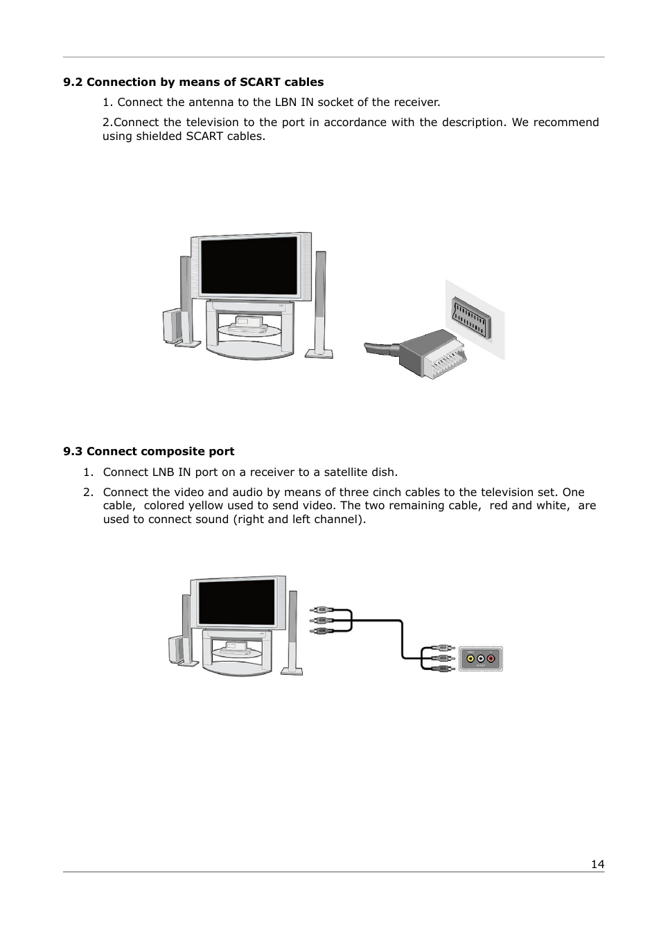 2 connection by means of scart cables, 3 connect composite port | Ferguson Ariva 252Combo User Manual | Page 14 / 54