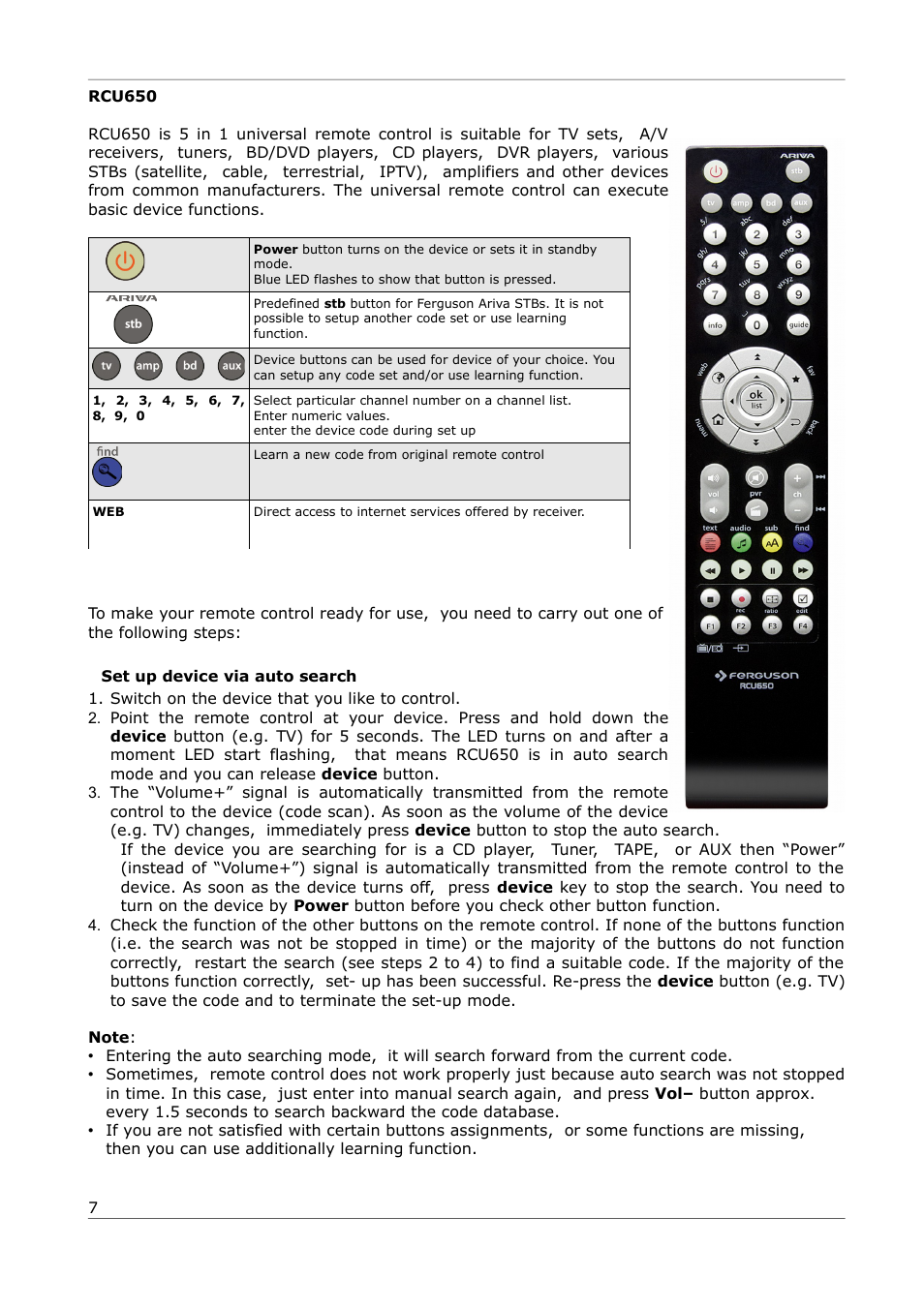 Ferguson Ariva 252Combo User Manual | Page 7 / 54