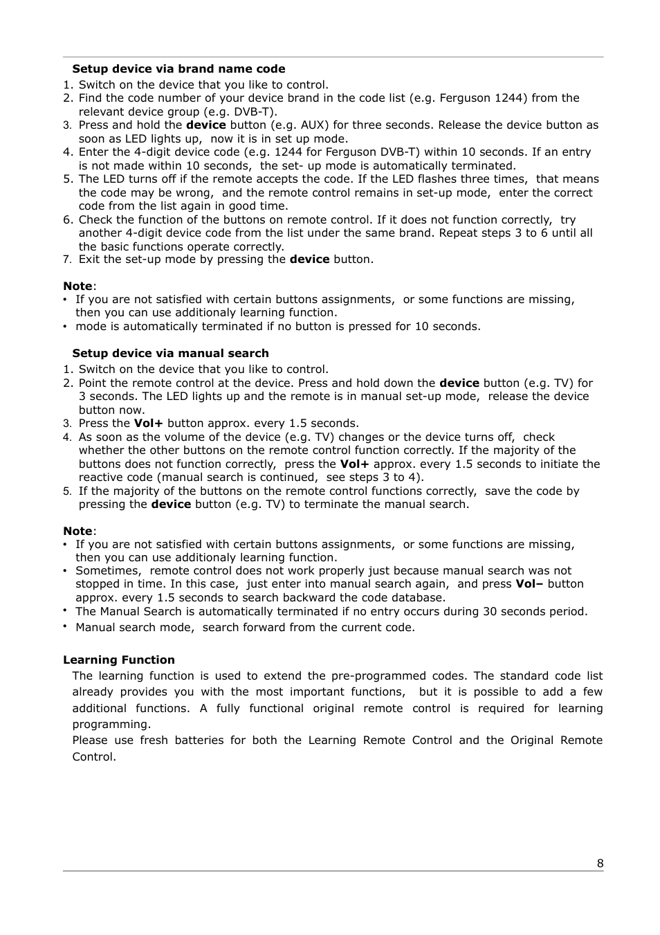 Ferguson Ariva 252Combo User Manual | Page 8 / 54