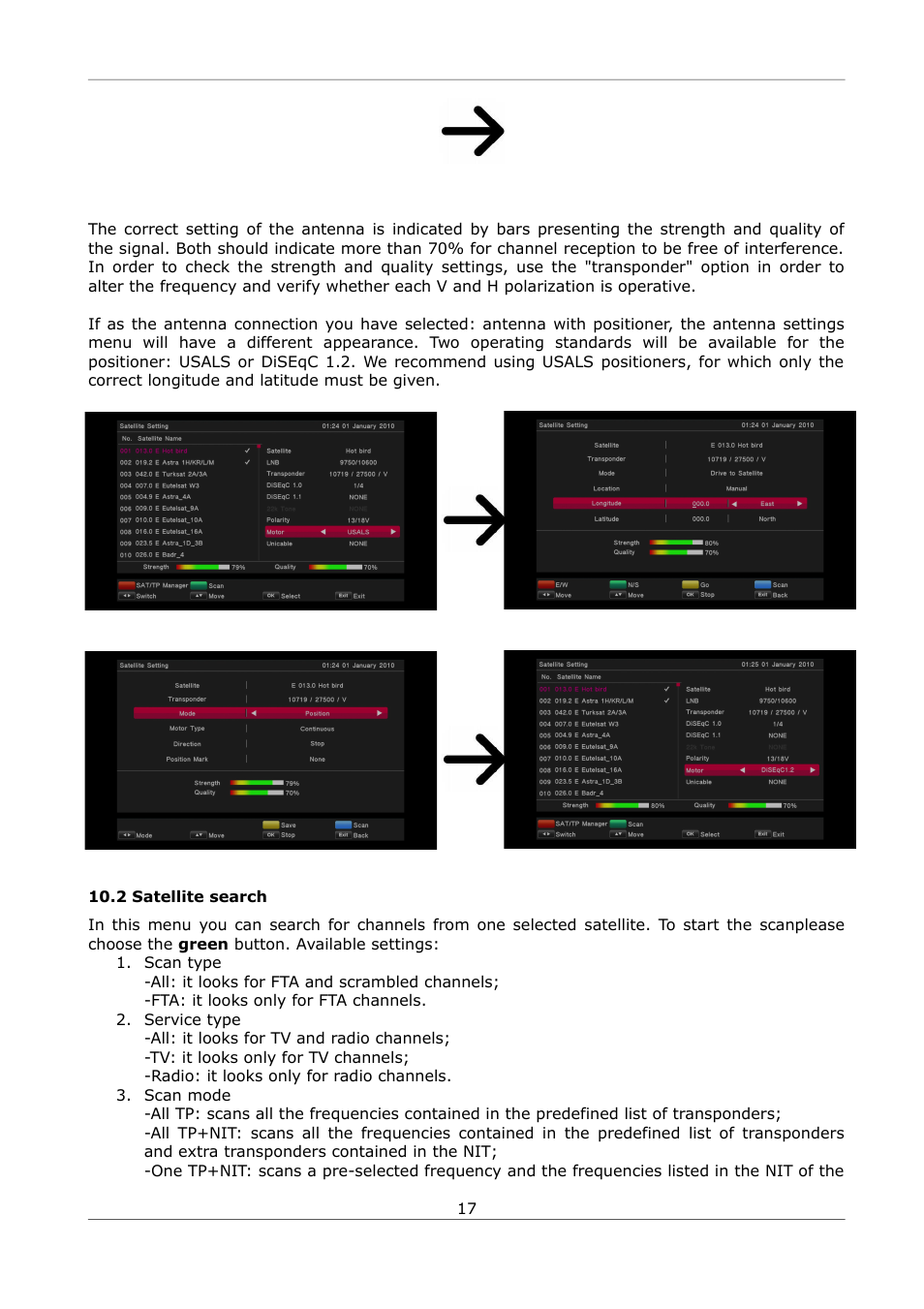 2 satellite search | Ferguson Ariva S300 User Manual | Page 17 / 36