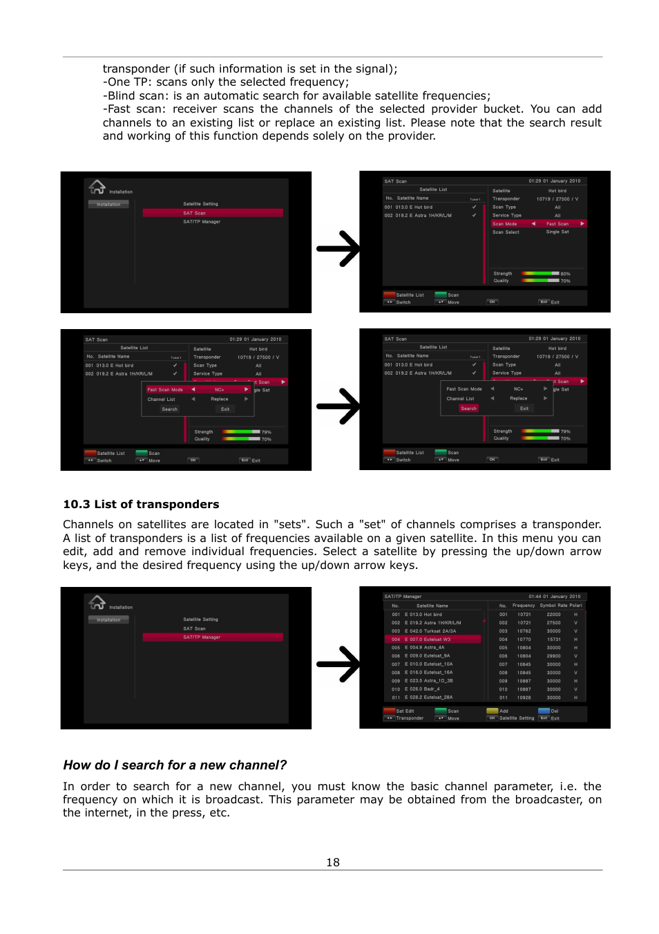 3 list of transponders, How do i search for a new channel | Ferguson Ariva S300 User Manual | Page 18 / 36