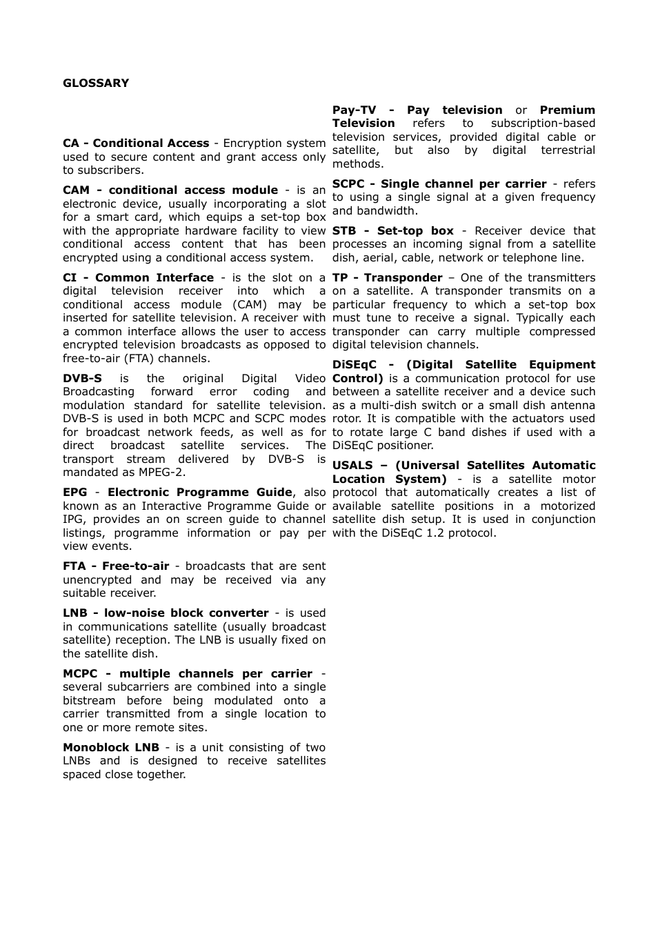 Glossary | Ferguson FK-1000 User Manual | Page 27 / 28