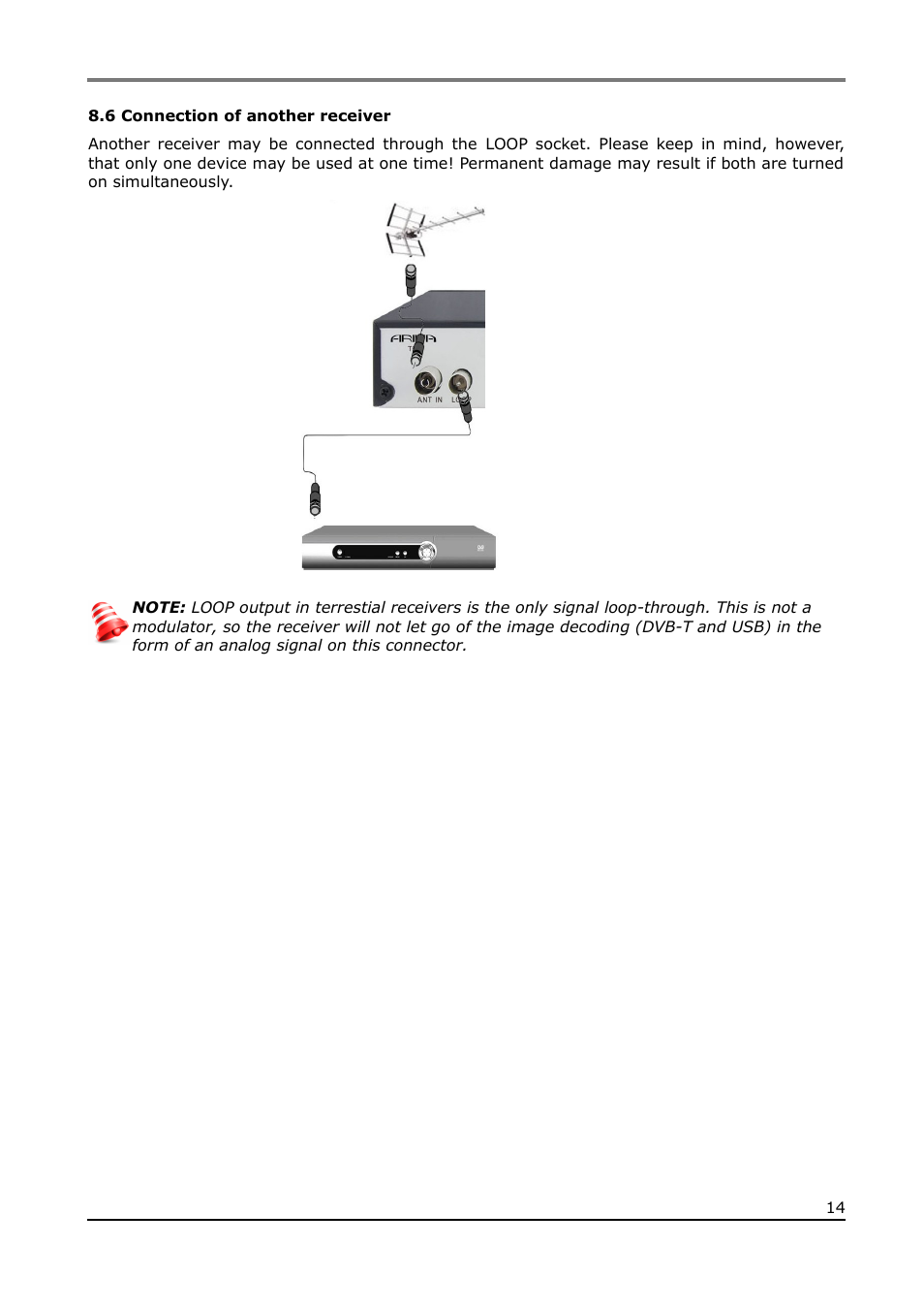 6 connection of another receiver | Ferguson Ariva T650i User Manual | Page 14 / 39