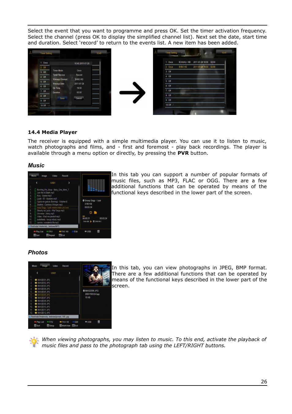 4 media player, Music, Photos | Ferguson Ariva T650i User Manual | Page 26 / 39