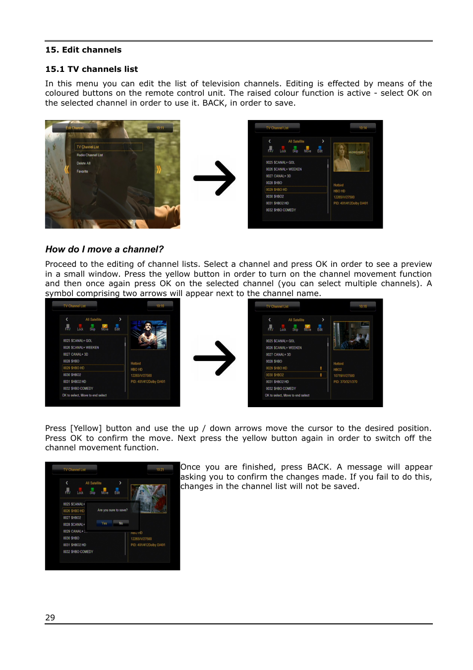 Edit channels, 1 tv channels list, How do i move a channel | Ferguson Ariva T650i User Manual | Page 29 / 39