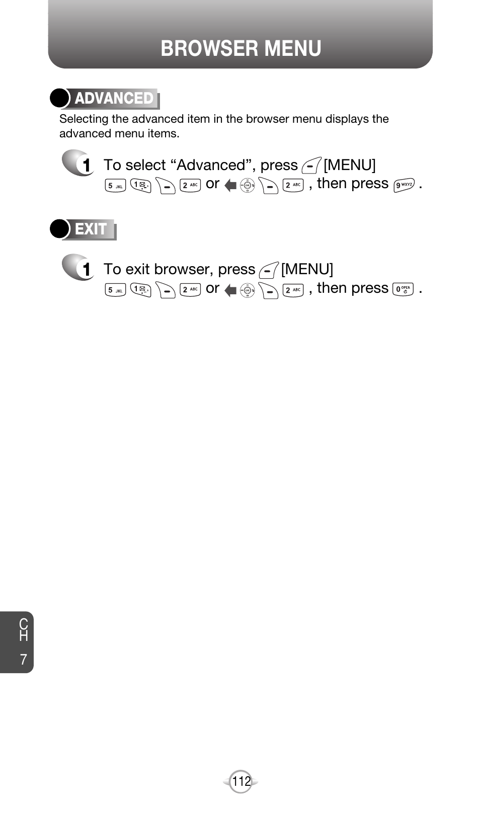 Browser menu | Audiovox CDM-8615 User Manual | Page 115 / 131