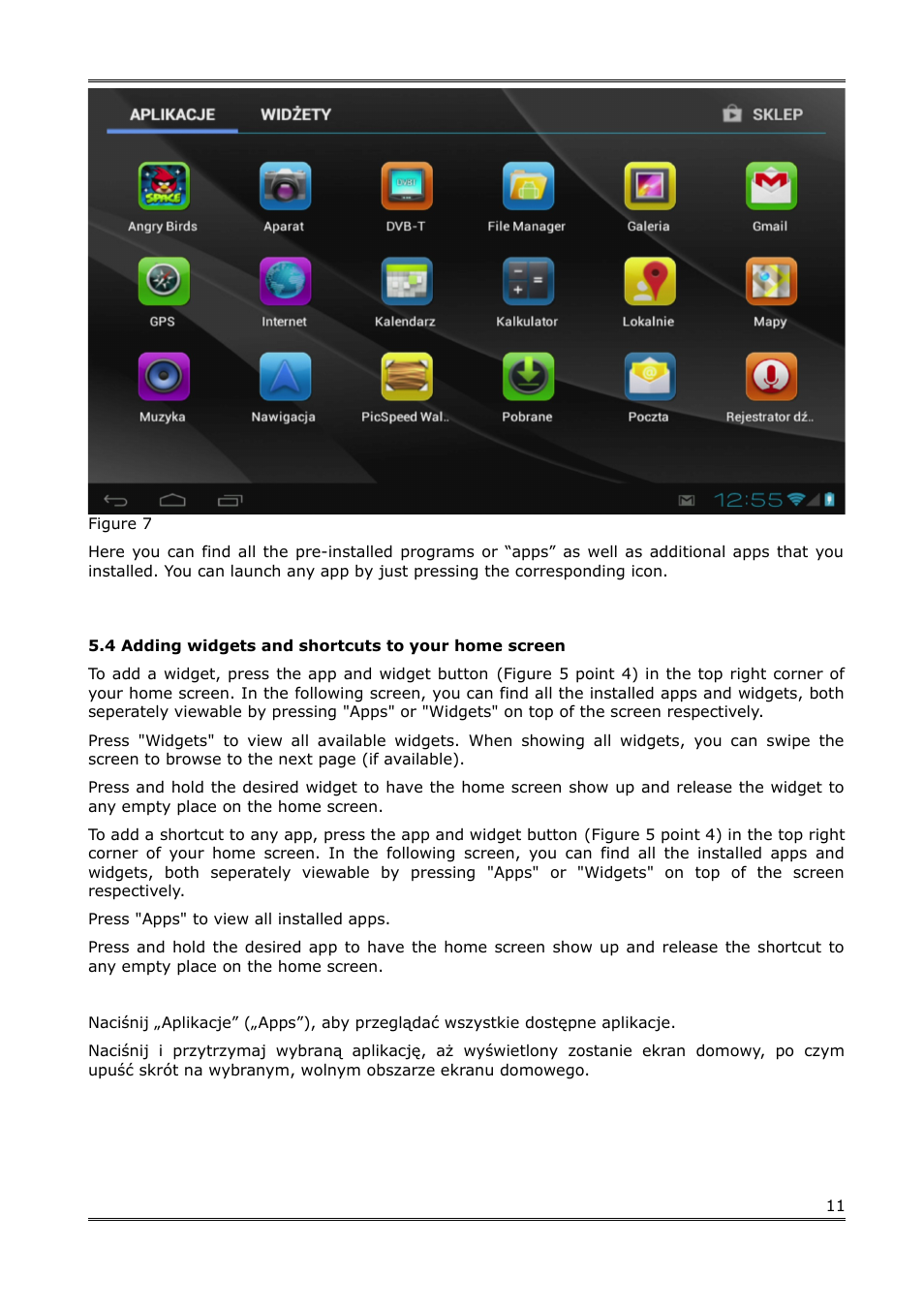 4 adding widgets and shortcuts to your home screen | Ferguson S3 User Manual | Page 12 / 20
