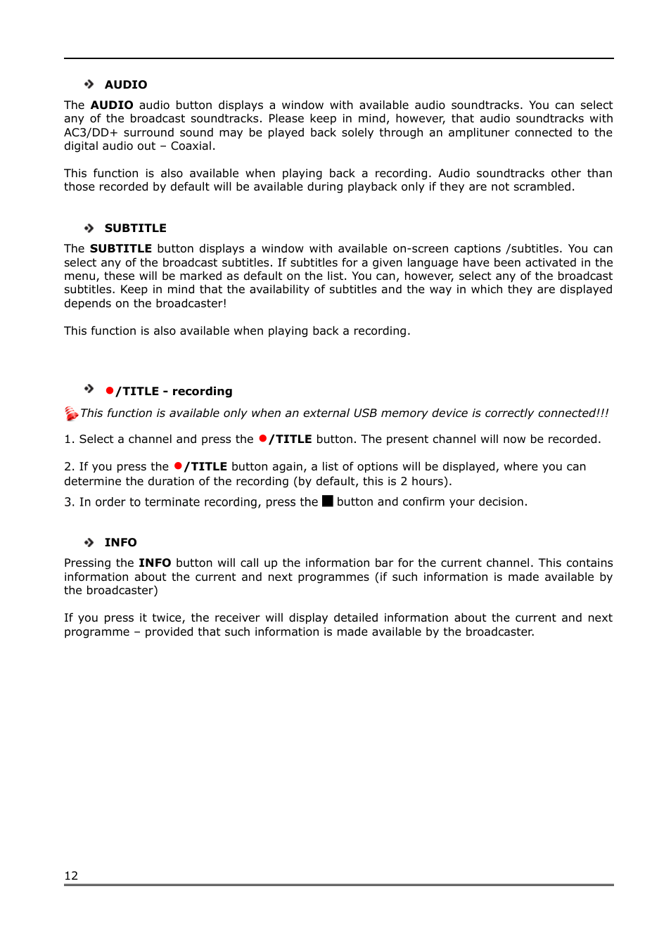 Ferguson Cute9TV User Manual | Page 12 / 14