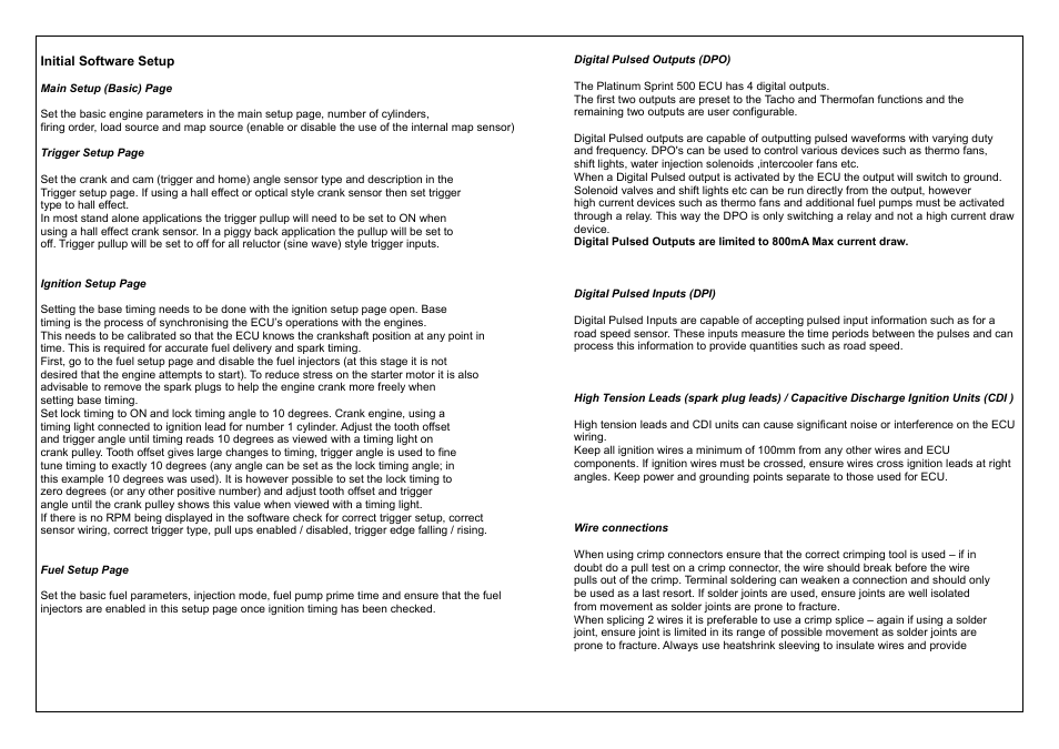 Haltech Platinum Sprint 500 (HT050700) User Manual | Page 12 / 20