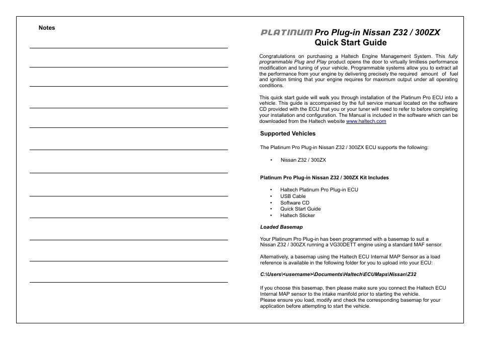 Platinum | Haltech Platinum PRO PLUG-IN Nissan Z32 300ZX (HT055007) User Manual | Page 3 / 16