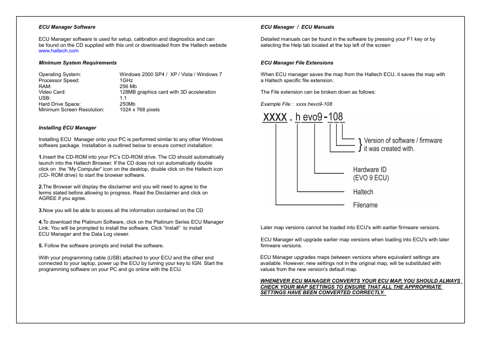Haltech Platinum PRO PLUG-IN Mitsubishi Evolution 9 2005 - 2007 (HT055064) User Manual | Page 8 / 16